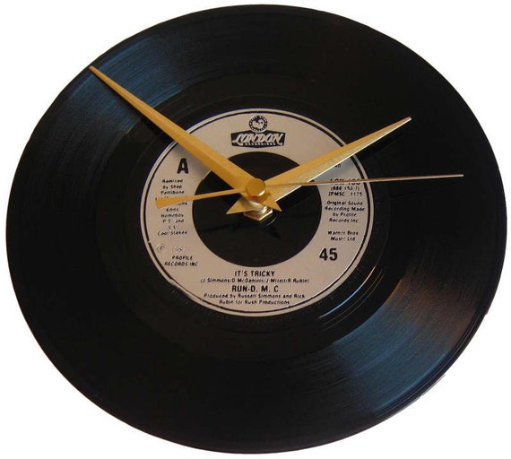 Run DMC Vinyl Record Clock It's Tricky wall decor gift for
