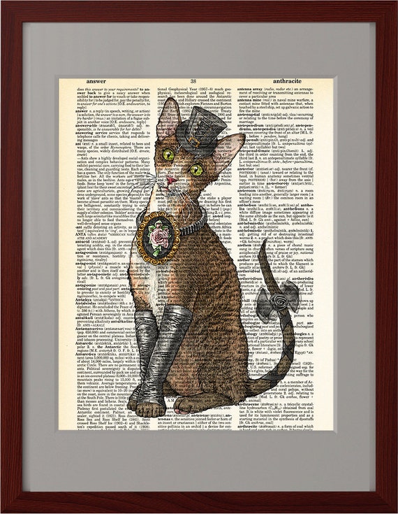 Items similar to Cat  devon  print Elegant Victorian 