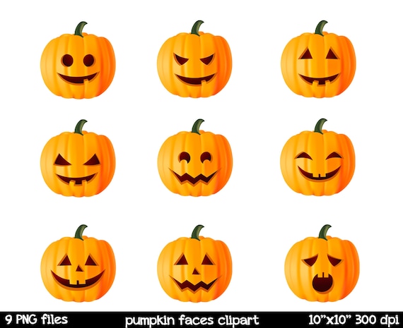 Items similar to Halloween pumpkin clipart | Halloween ...