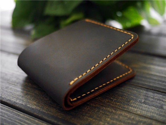 Items similar to Mens Leather Wallet , Personalized Leather Wallet , Slim Leather Wallet ...