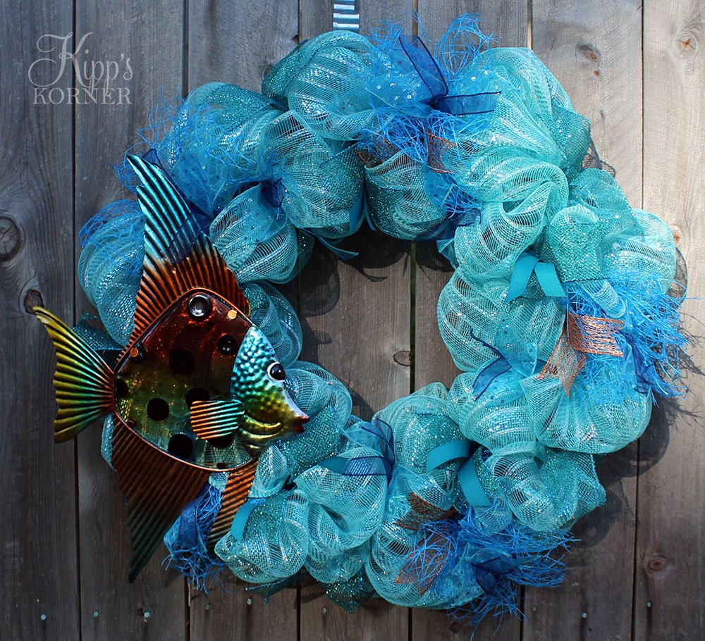 Ocean Wreath Beach Wreath Beach Mesh Wreath Fish Wreath