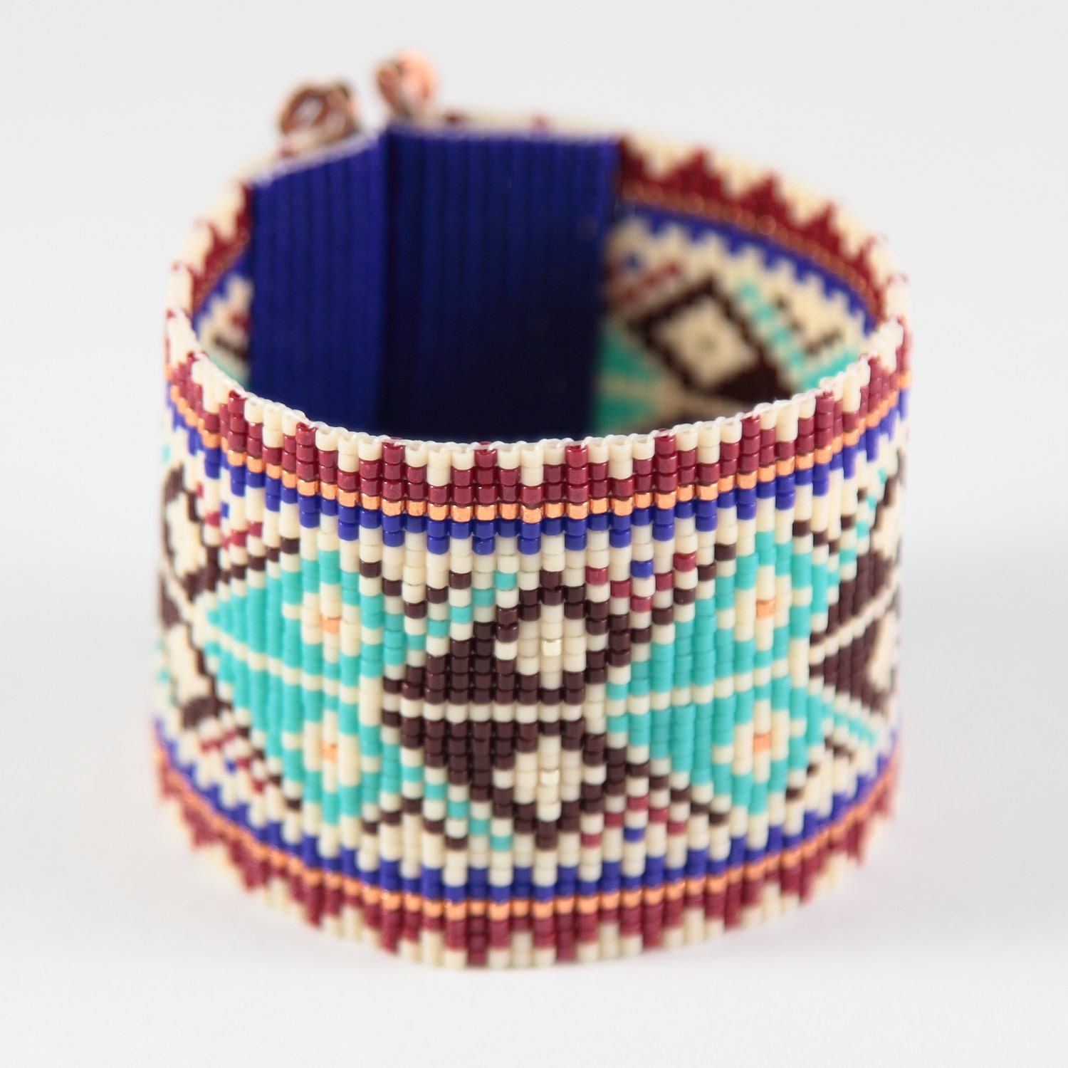 Woodland Tribe Bead Loom Bracelet Bohemian Boho Artisanal