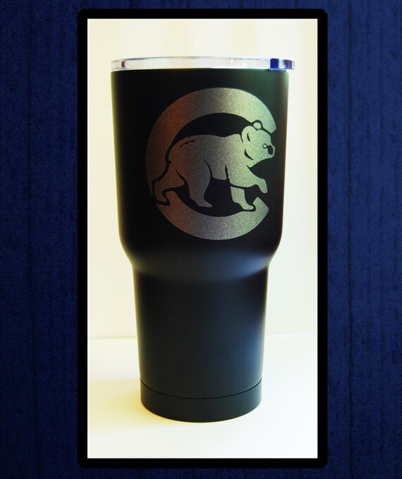 Chicago Cubs 30oz etched look yeti style cup