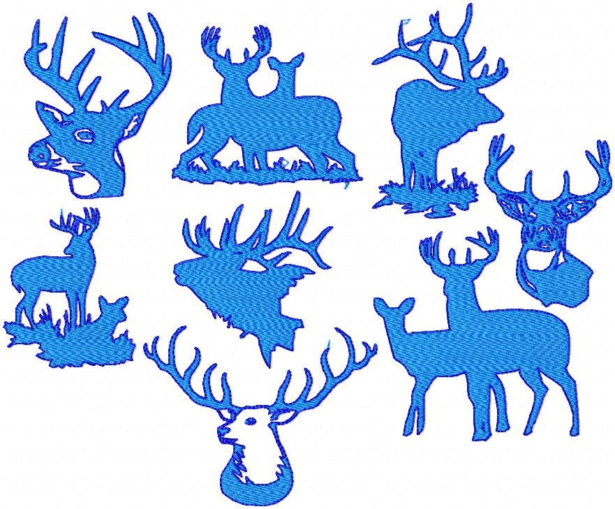 Machine embroidery design deer various 9 by blingsasssparkle Machine embroidery design deer various 9 by blingsasssparkle