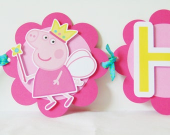 Fairy Peppa Pig Banner/Princess Fairy Peppa Pig Banner/Peppa Pig Banner/Peppa Pig/Girl Party/Princess Party