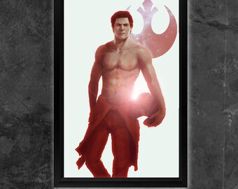 Large 11 x 17 Star Wars Poe Dameron Pin-Up Print