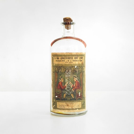 antique mint syrup bottle antique bottle with by homeandhomme