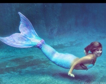 silicone mermaid tail with monofin inside