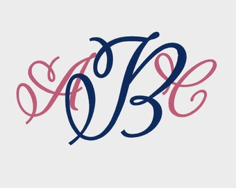 3 Letter Vine Monogram Embroidery Machine Font in 6 sizes (1", 1.5", 2", 3", 4" and 5") - INSTANT DOWNLOAD - Item #1083