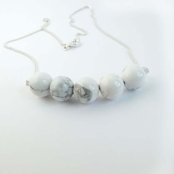 white marble and silver necklace modern geometric necklace