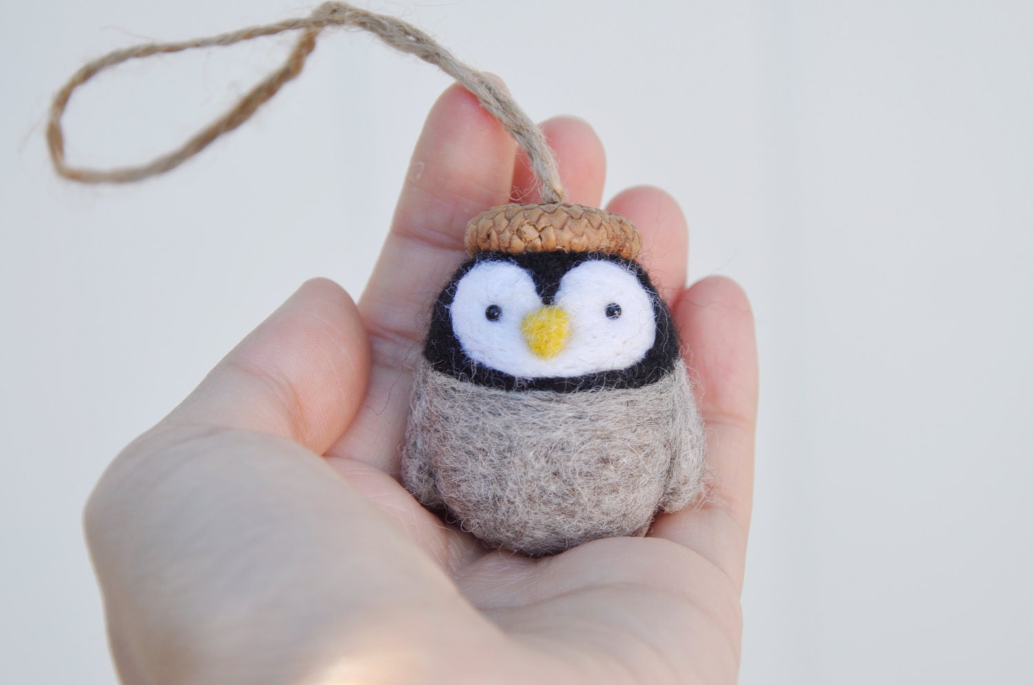 needle felt penguin ornament penguin nursery by NoriStudio on Etsy