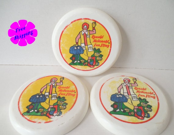 Items similar to Set of 3 1980's Ronald McDonald Fun Fling Frisbees ...