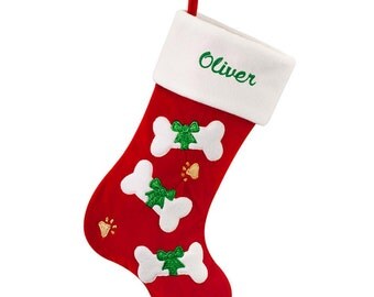 Personalized dog stocking, dog christmas stocking