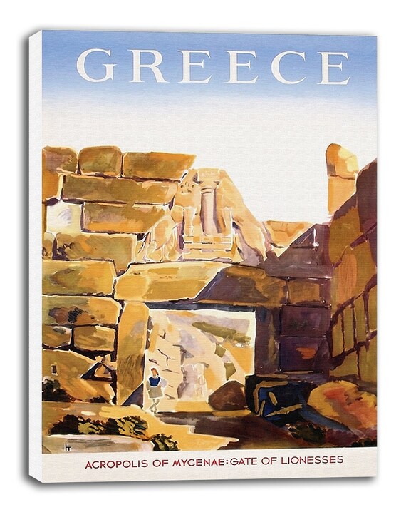 Greek Art Vintage Greece Travel Poster Retro Home Decor Print