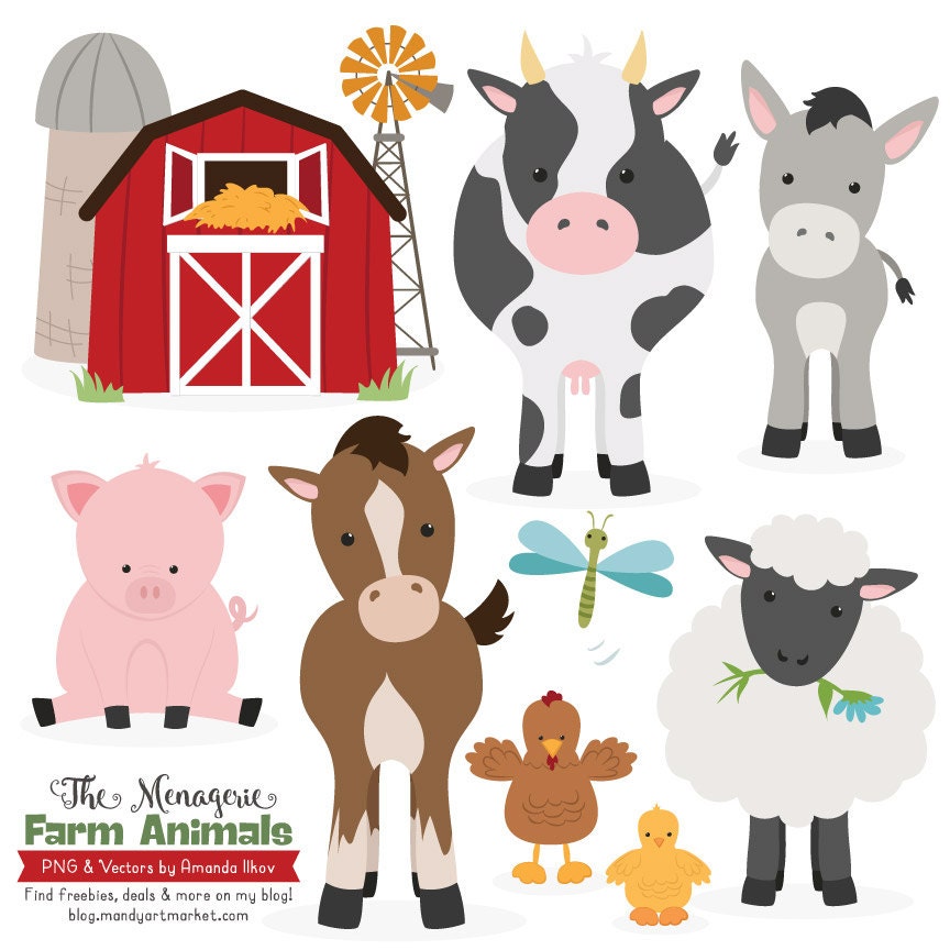 clipart of animals on a farm - photo #3