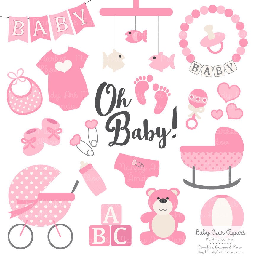 pink baby shower clipart - photo #24