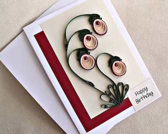 handmade paper quilled birthday card