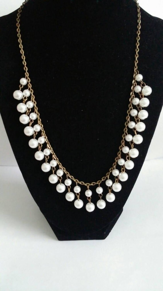 Pearl Necklace Bib Necklace Bridesmaid Necklaces