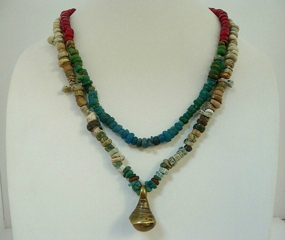 Ancient Nila Glass Necklace // Djenne African Trade Beads and