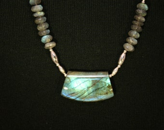 Labradorite & Silver Necklace # 565