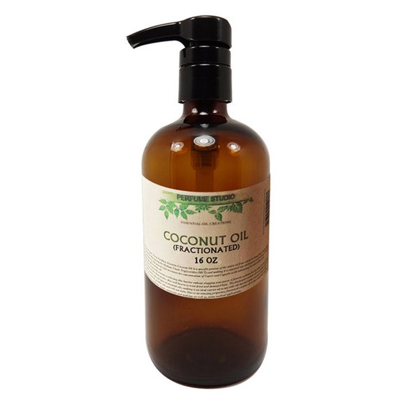 Fractionated Coconut Oil Amber Glass Pump Bottle 16oz