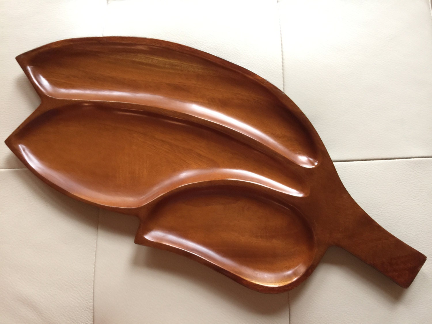 Haitian Mahogany Wood Leaf Tray Wood Tray Mahogany Wood
