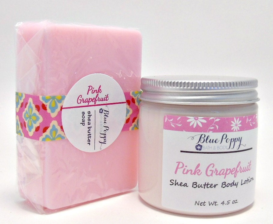 Pink Grapefruit Soap & Lotion Gift Set Grapefruit Scent Bath