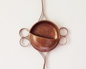 Vintage copper hanging planter, unusual wall decoration, 60s,  Richard Mead, made in South Rhodesia
