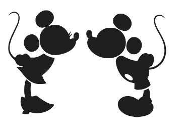 Download MICKEY AND MINNIE Kissing Silhouette Vinyl Decal by ...