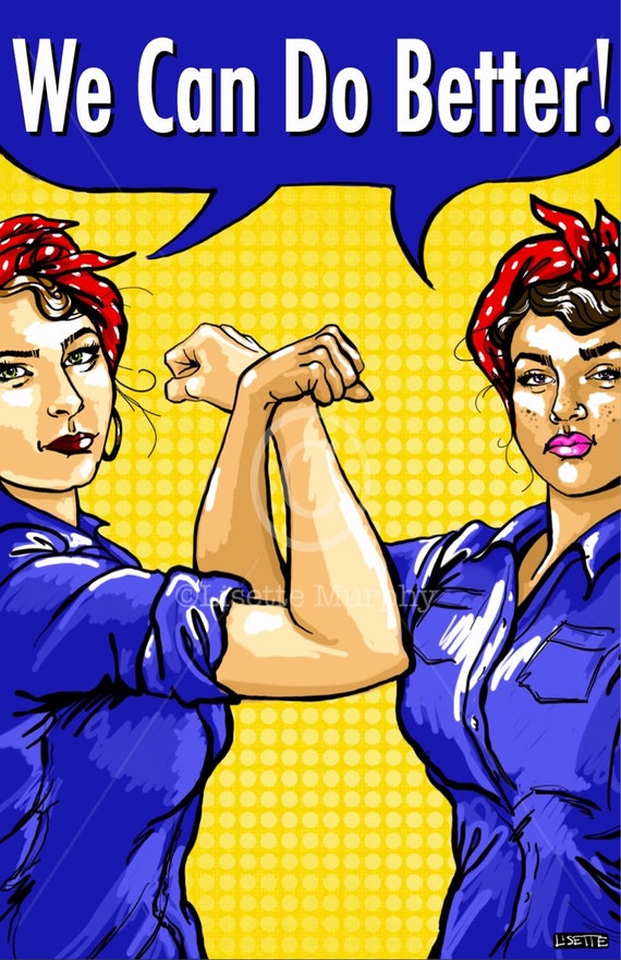 Rosie the Riveter Feminist Art Illustration Poster Feminism We
