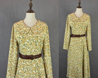 30% Off Summer Sale / Vintage Japanese Floral Dress / Party Dress / Peter Pan Collar Dress / Made in Japan / Size Small
