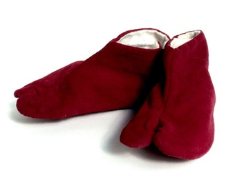 Red Japanese Tabi Slipper, Kid's Kimono Accessory, Geta Slippers, Ninja Shoes, Traditional Asian Clothing, Kid's Tabi Sock, Geisha Accessory