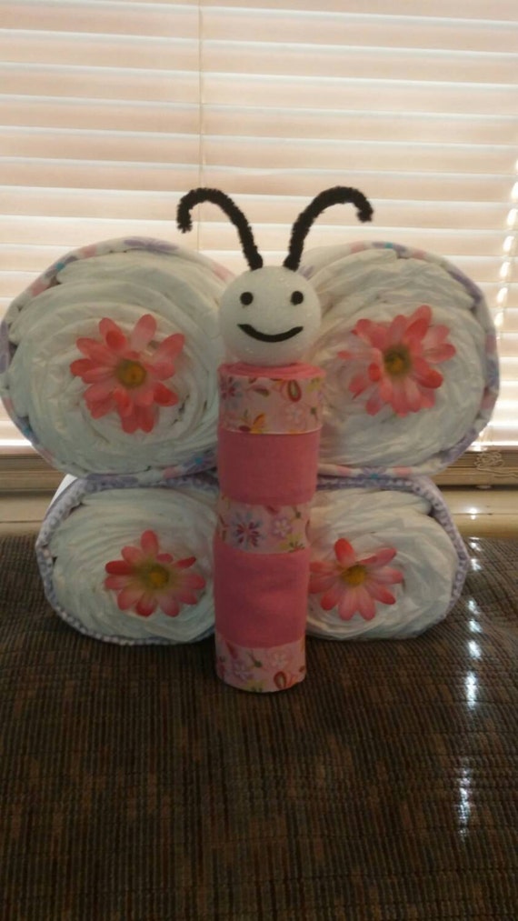 Any Color Butterfly Shaped Diaper Cake