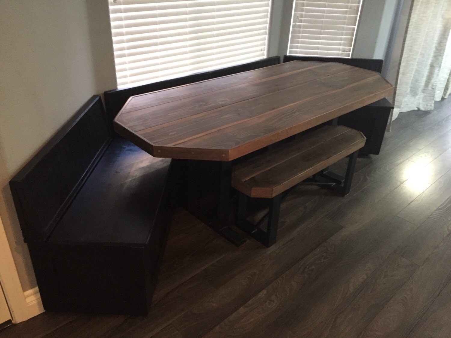 Custom Built In Slim Line Storage Bench With Table