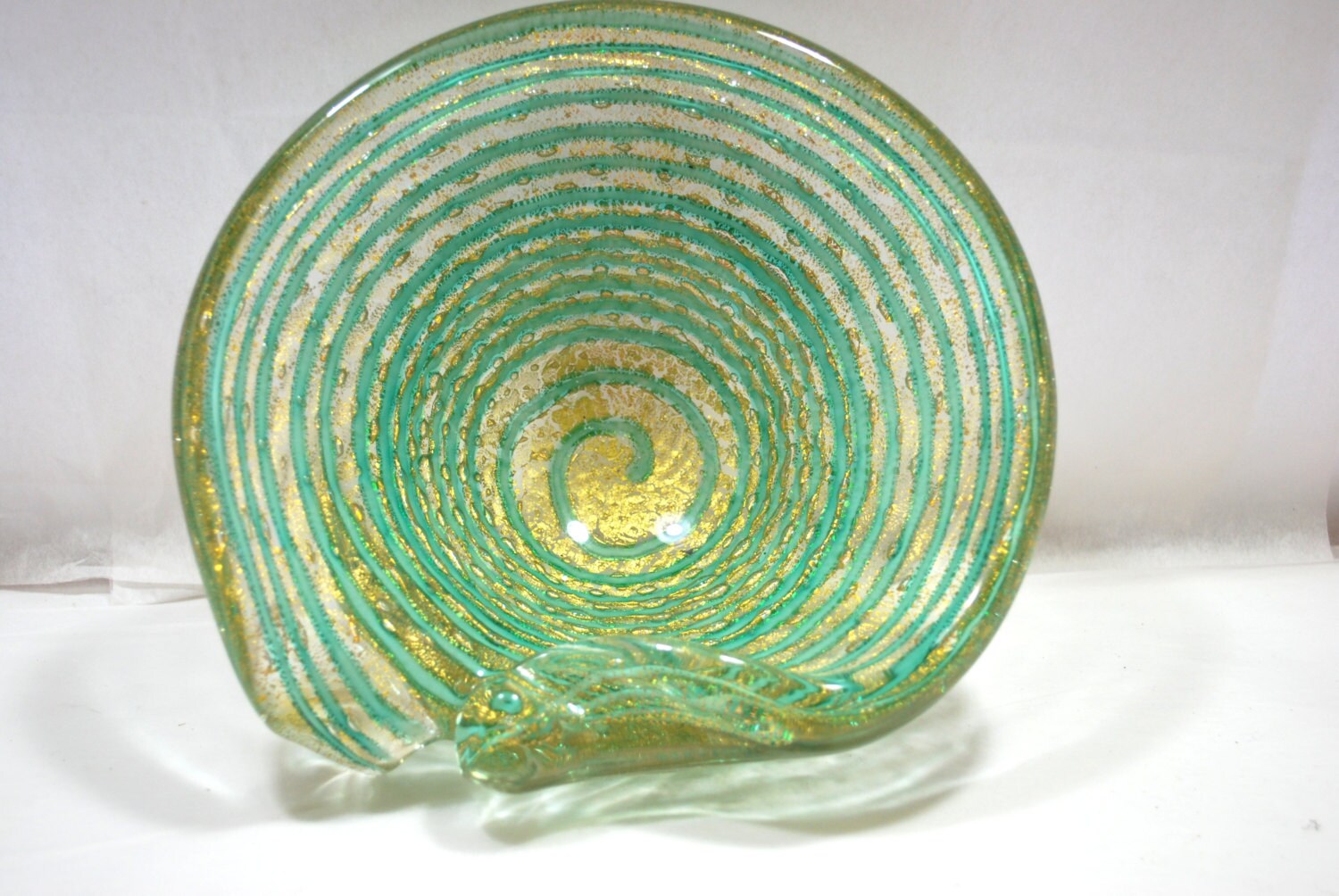 Murano Hand Blown Bubble Glass Bowl Zebrati Barovier and Toso