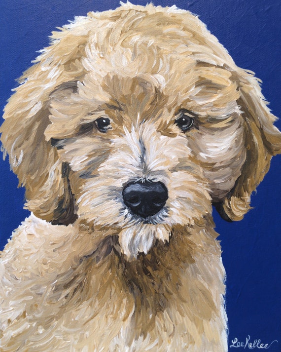 Goldendoodle art print from original painting