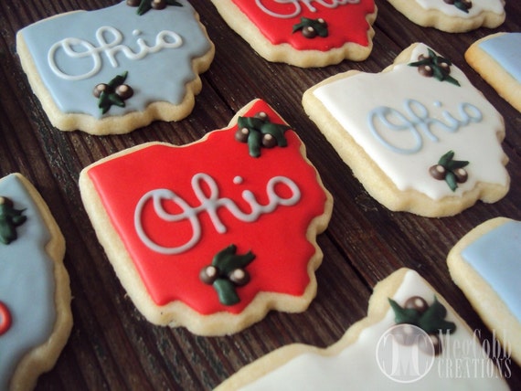 Ohio State Buckeyes Sugar Cookies, Large cookie, scarlet and grey, OH ...