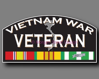 Vietnam War Combat Veteran Die Cut Vinyl Decal Sticker