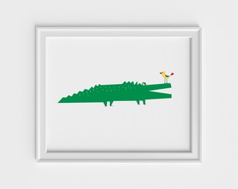 Alligator art print, nursery art prints, kids art prints, nursery wall art, nursery wall decor, baby wall decor, art print, kids wall art