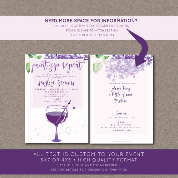 paint sip repeat painting party invitations wine art party