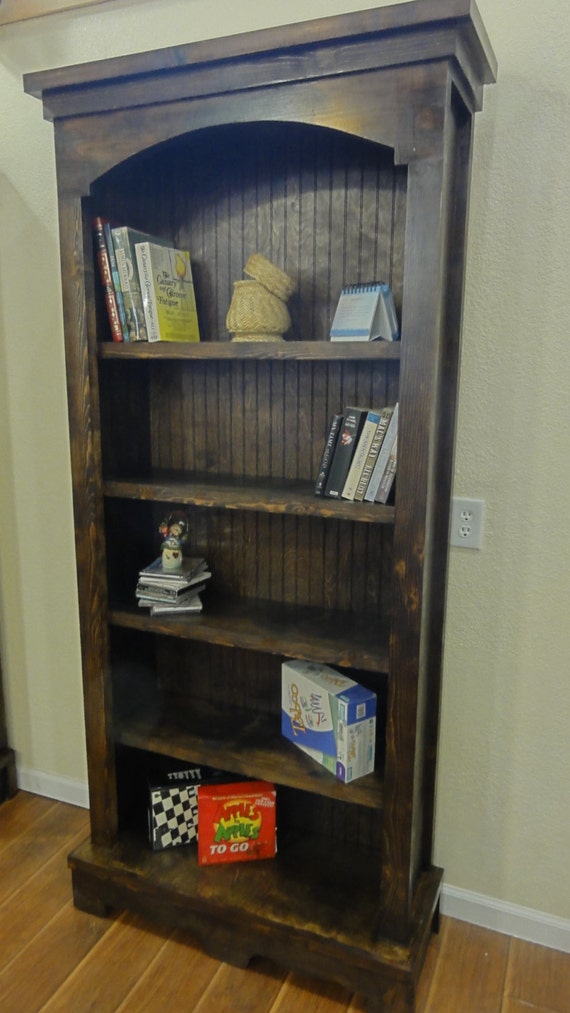 Solid Wood Stain Bookcase / Dark Walnut Finish by HouseOfWoodart