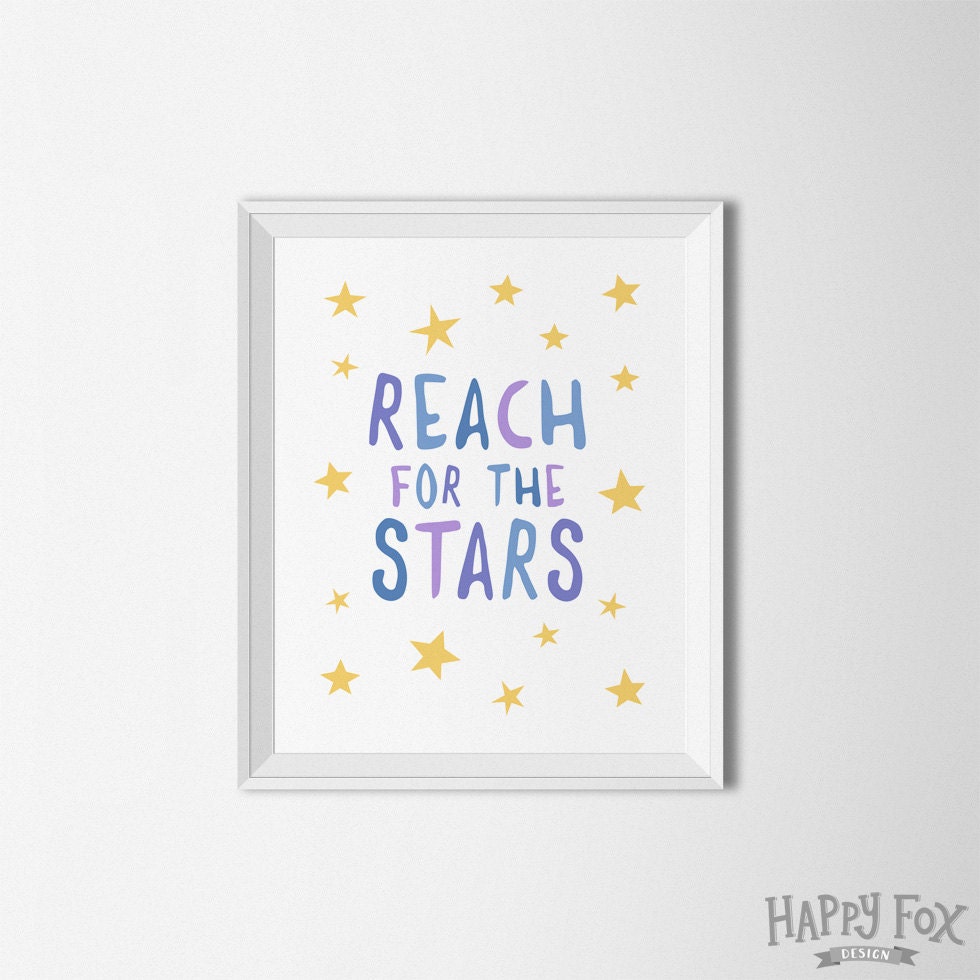 Reach for the Stars printable art Nursery decor kids room