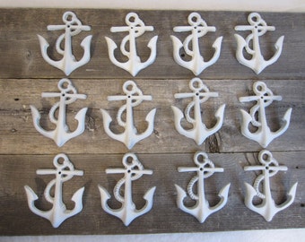 12 Cast Iron Anchor Wall Hooks White Patio Hooks Decor Hat Hook Towel Hook Free Shipping