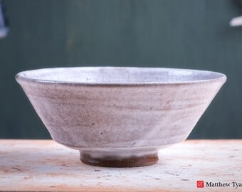Stoneware Pottery Bowl, Handmade Ceramic Bowl, with Frosty Fields Glaze - Thrown on the Potter's Wheel