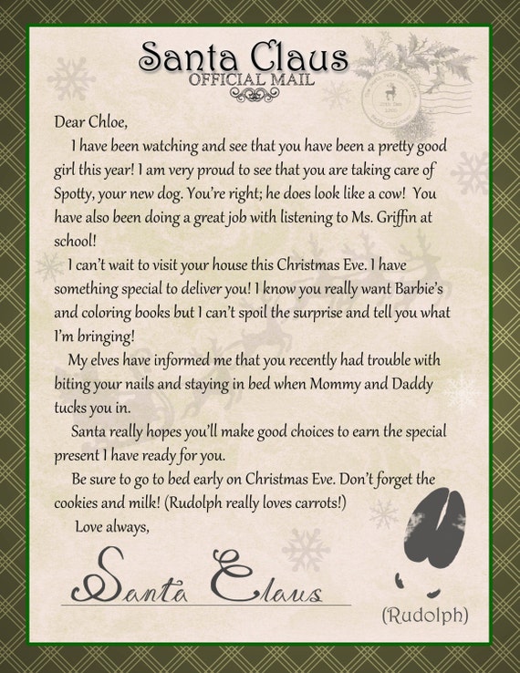 Certified Letter from Santa Claus Personalized