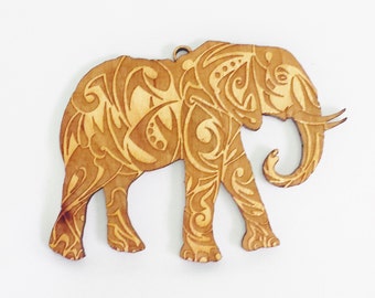 Elephant Christmas Ornament - Wooden Elephant - Wood Ornament - Wooden Elephant Ornament - Christmas Ornament - Unique Ornaments
