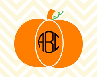 Pumpkin Monogram SVG, DXF Files for Cricut Design Space, Silhouette Studio, Die Cut Machines, Instant Download of svg, dxf, & jpg
