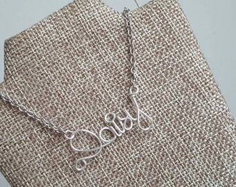 Monogram Wire Necklaces, Name necklace pendant,personalized wire name, personalized wire charm,wired twist, bridesmaid jewelry,gift for her