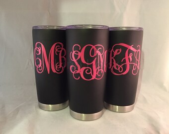 Personalized Stainless Steel Cup, Monogrammed Stainless Steel Tumbler, Monogram Cup, Monogram Gift, Beach Cup, Monogram Tumbler