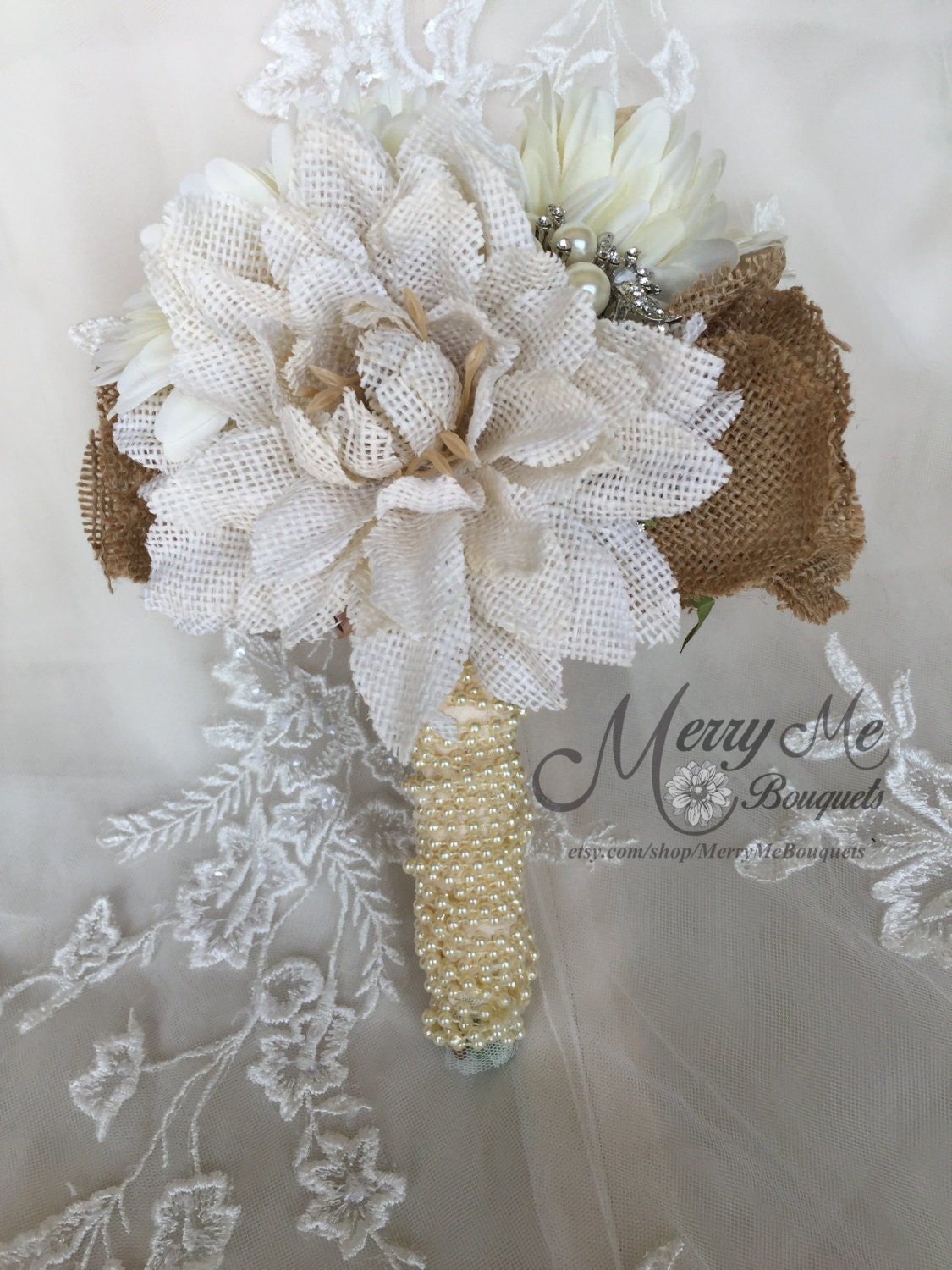 Rustic Burlap Wedding Bouquets 9